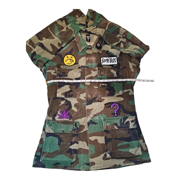 DIMEPIECE LA Camo Utility Jacket Patchwork “DIME” Military Style - Picture 14 of 16